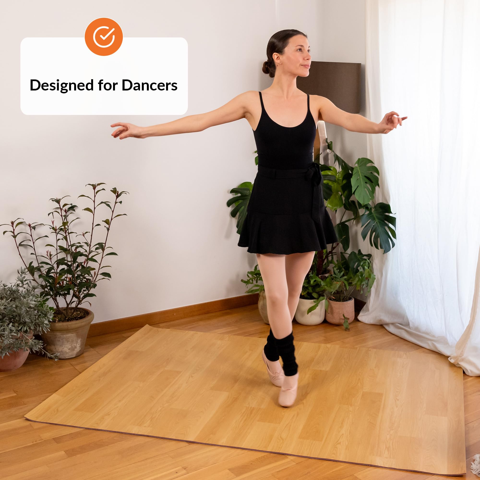 Marley Dance Floor for Home & Studio | Available In 4Ft x 6Ft & 3Ft x 4Ft | Portable Dance Floor Mat for Ballet, Tap, Irish Dancing & More| Roll-Out Vinyl Flooring for Dancers | Marley Flooring | 5MM customer photo 2