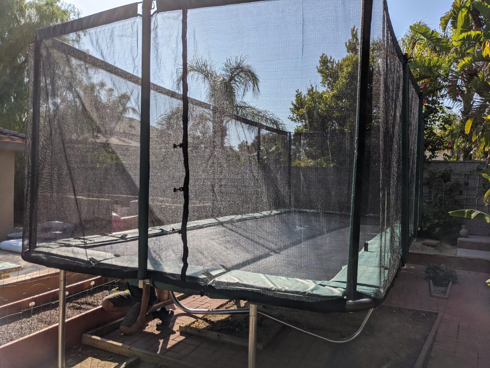 Happy Trampoline Pro Rectangle Trampoline - Heavy Duty 750lbs Jumping Capacity With Net Enclosure - Large Commercial Grade Rectangular Outdoor for Backyard Gymnastics customer photo 2