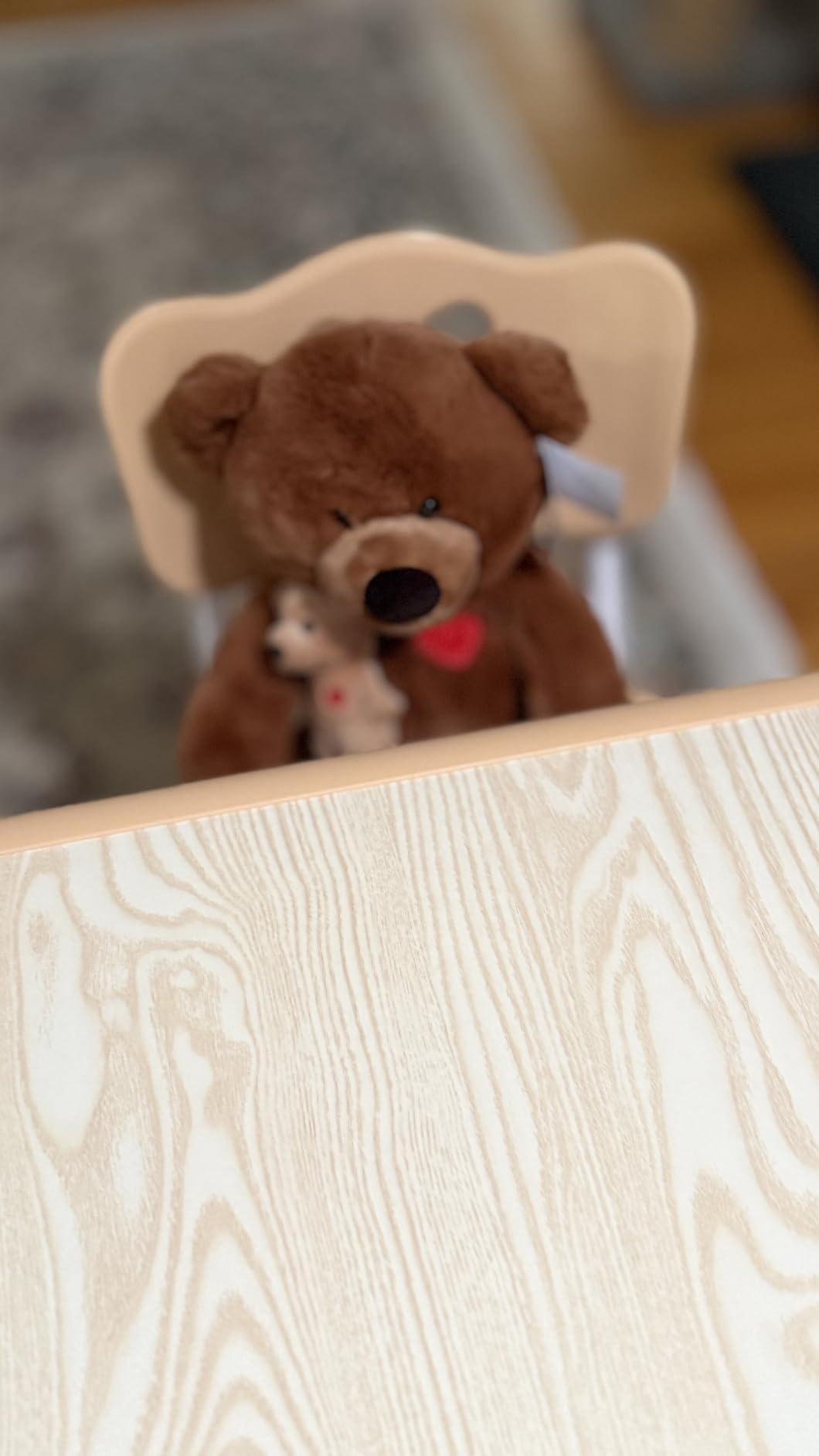 Brelley Kids Table and 2 Chairs Set, Height Adjustable Toddler Desk and Chair Set, Graffiti Desktop, Classroom/Daycare/Home, Children Multi-Activity Table for Ages 3-8 customer photo 2