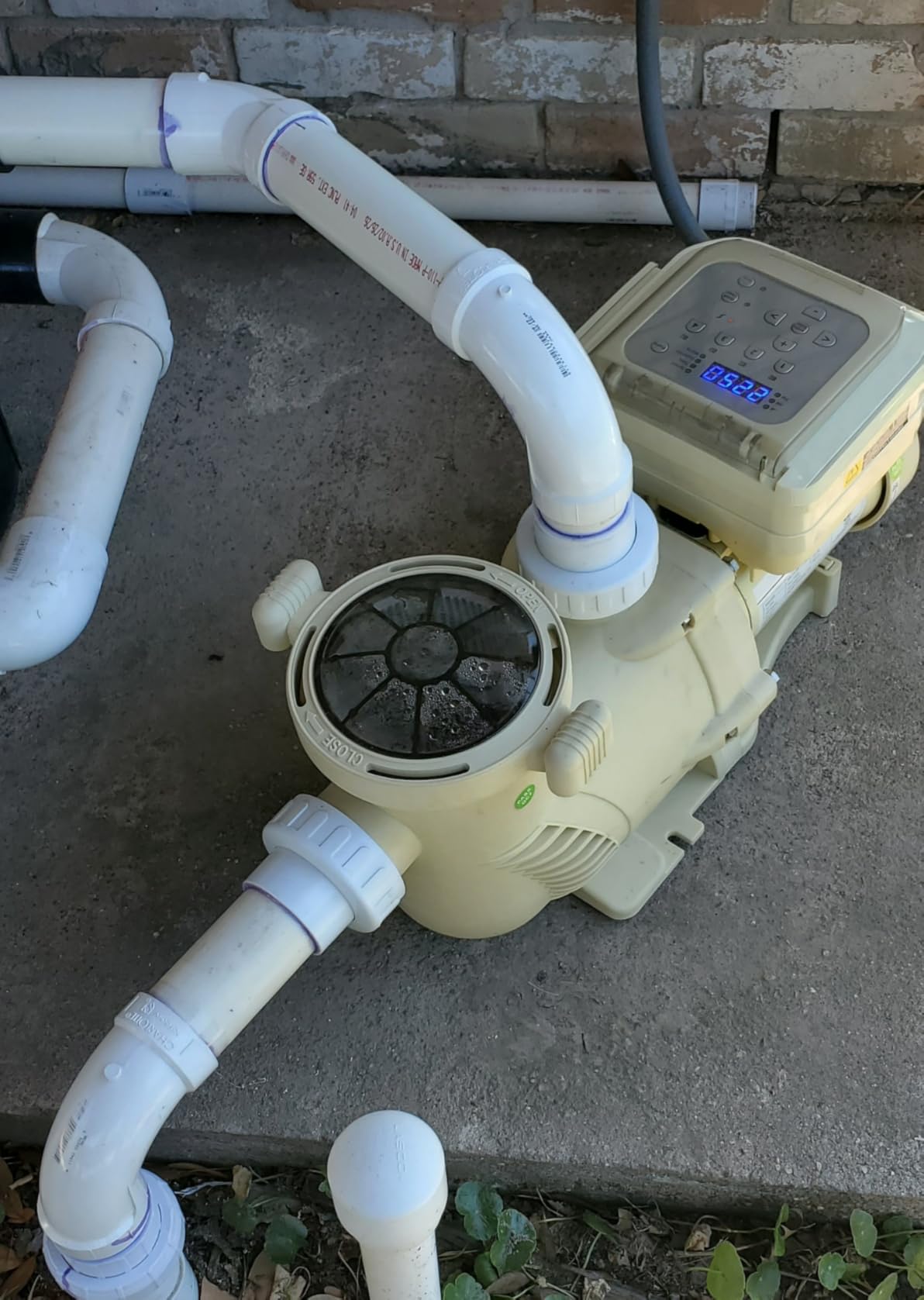 XtremepowerUS 1.75 HP Variable Speed Swimming Pool Pump 230V, In-Ground Pool, 6,660 GPH High Performance Max 1.75HP with Adapter Fitting Set (Inlet Fitting 1.5