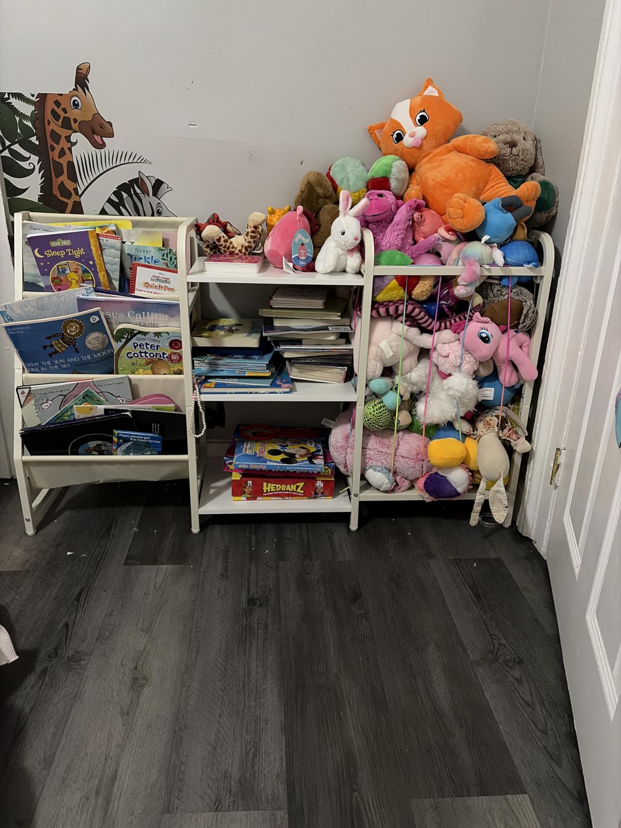 B1 Kids Bookshelf and Toy Storage, 3-Tier Book Shelf for Kids Rooms, Sling Baby Bookcase with Stuffed Animal Storage, Montessori Toddler Bookshelf for Nursery, Bedroom, Playroom, White customer photo 2