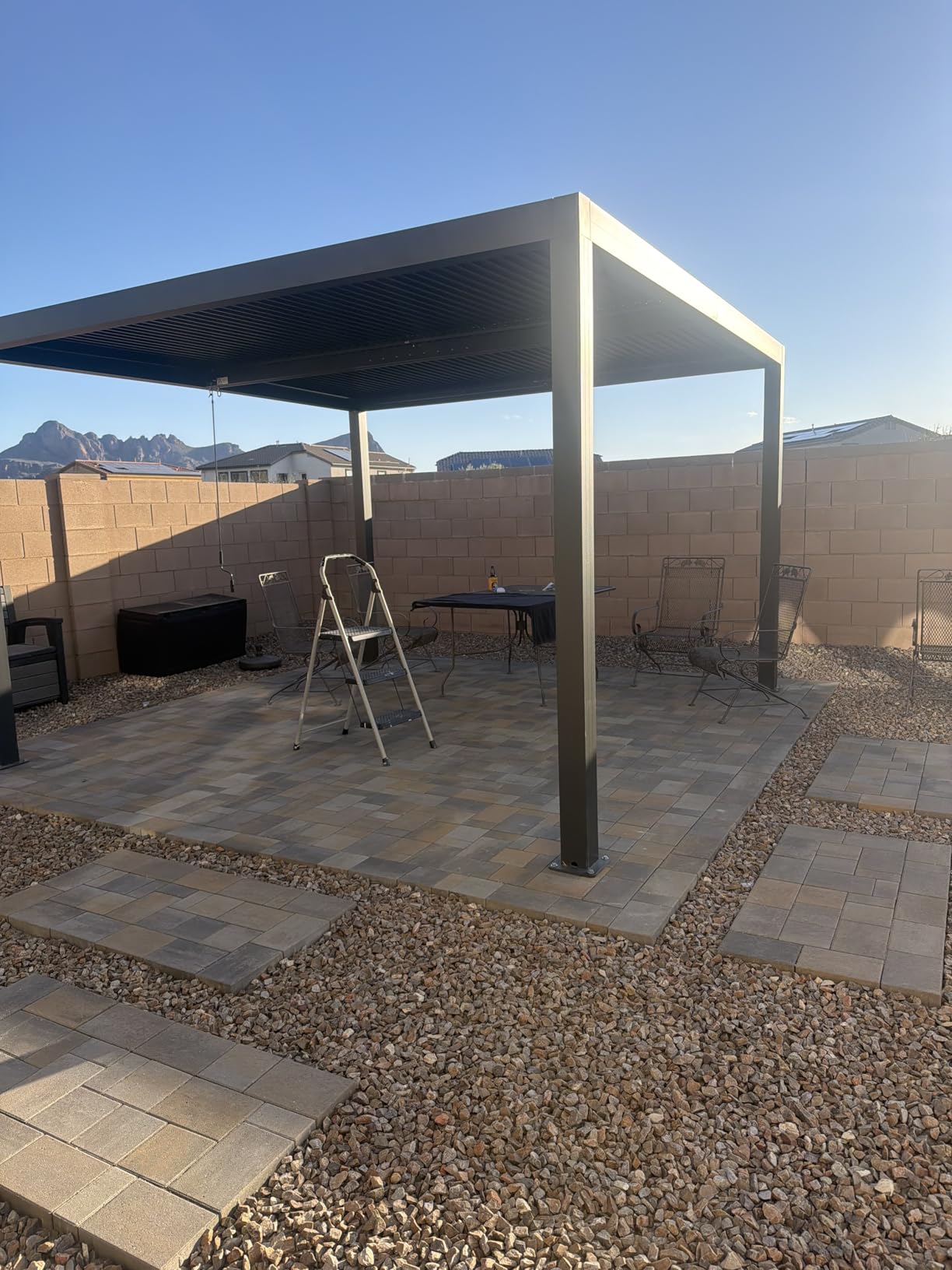 PURPLE LEAF 14' x 24' Louvered Pergola 94AS Modern Oversize Aluminum Gazebo with Adjustable Roof for Patio Deck Backyard Plus Size Gray Pergola customer photo 2