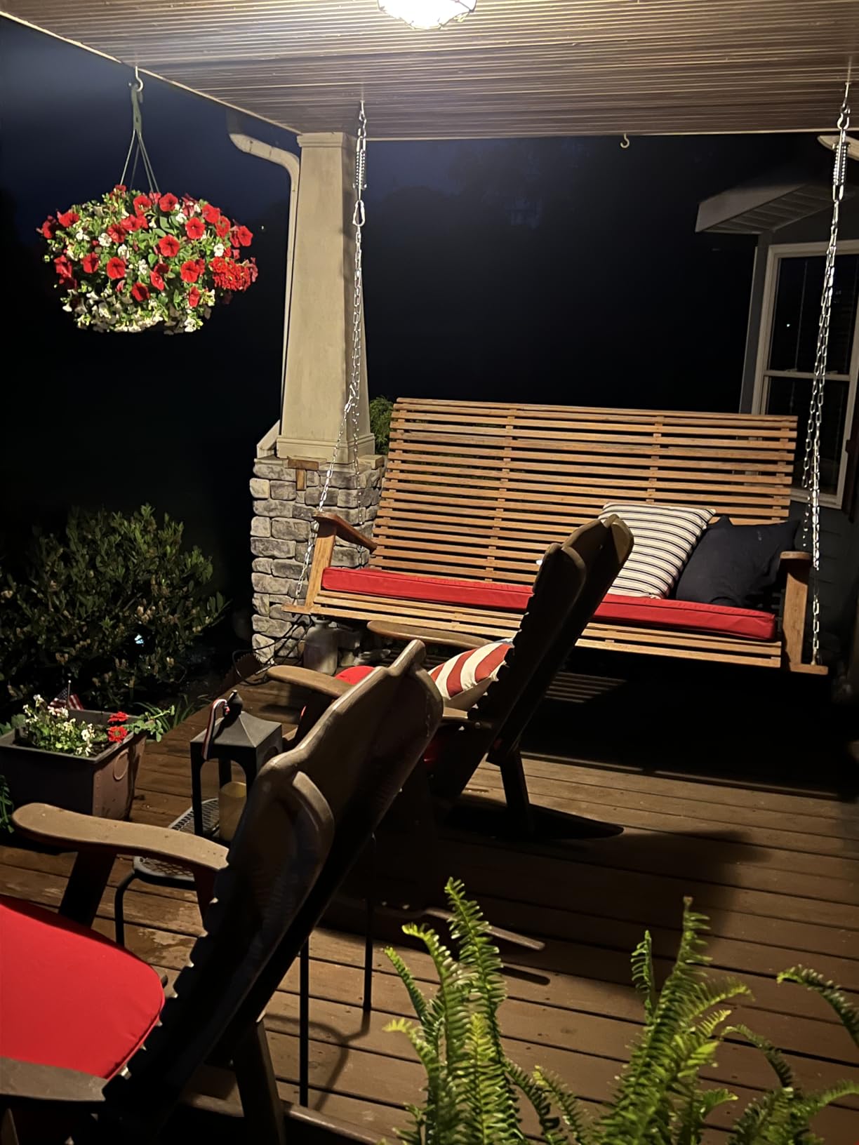 Summsun Outdoor Bench Cushion: Waterproof and Fade Resistant Patio Furniture Cushions - Non-Slip Bench Pad Cushion with Removable Cover for Garden Swing Porch Sofa Settee, 48 x 18 x 3 Inch, Navy Blue customer photo 2