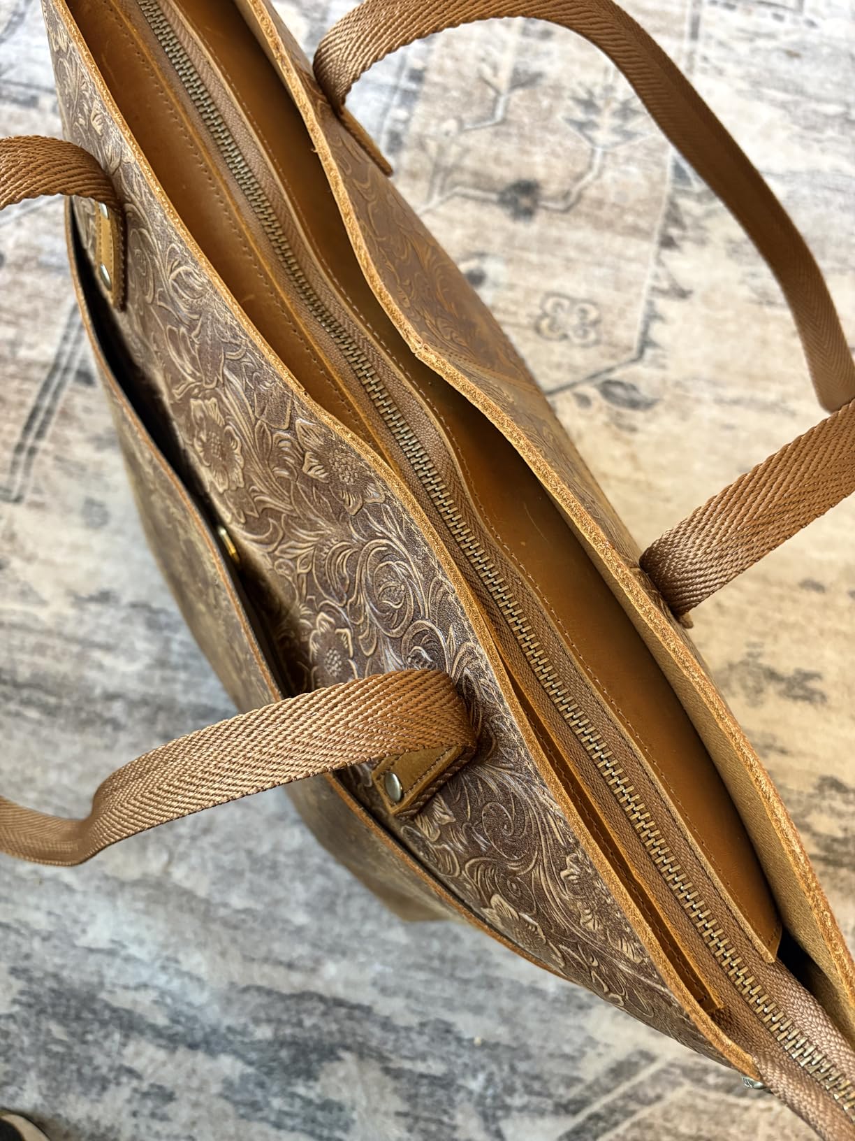 S-ZONE Leather Tote Bag for Women Large Work Totes Designer with Adjustable Strap customer photo 1