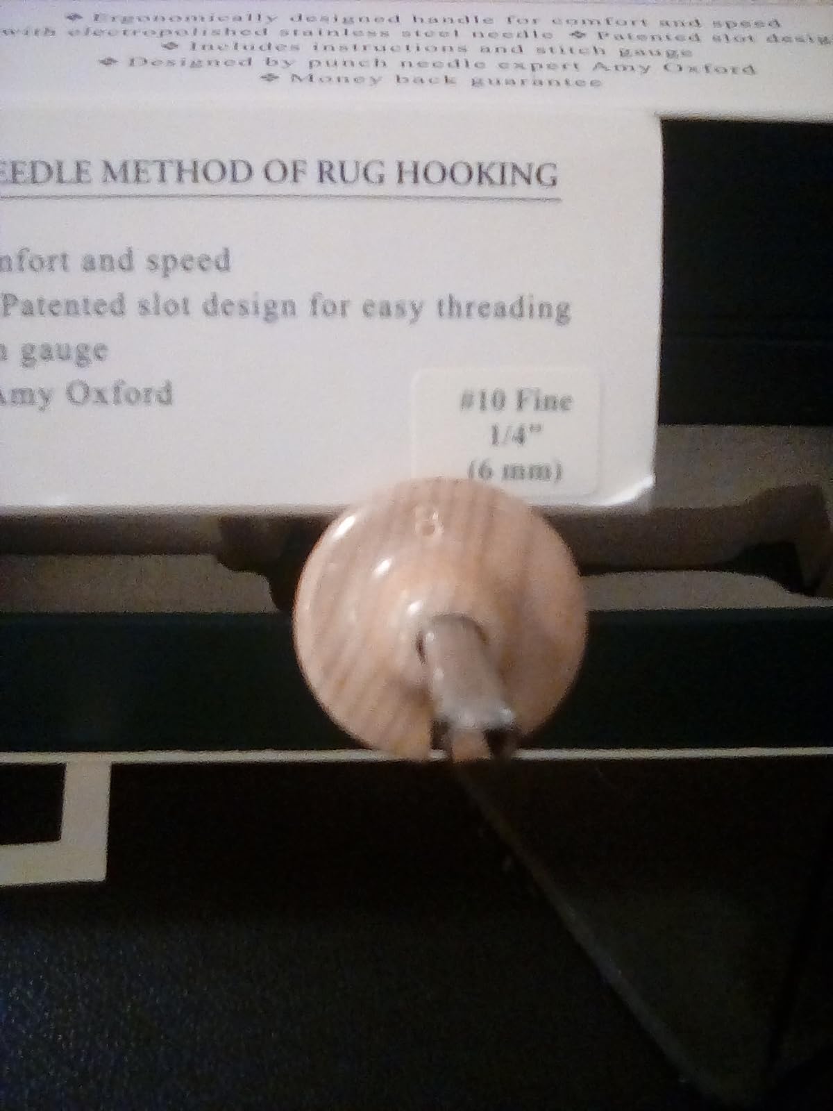The Oxford Punch Needle #10 (1/4 inch Loop) Fine Point Punch Needle | Patented Design | Ergonomic Natural Wood Handle | Electropolished Steel Tip | Ideal for Rug Hooking customer photo 2