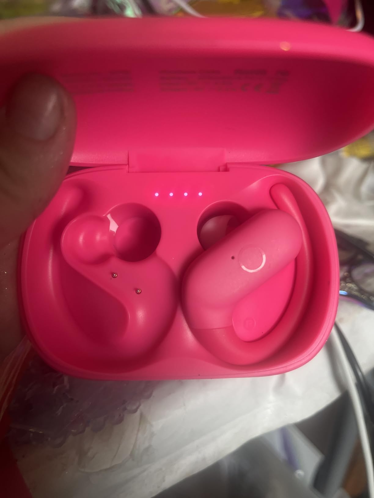 kurdene Wireless Earbuds Bluetooth Headphones Sport, Over Ear Buds with Deep Bass Sound, 60Hrs Playtime Earphones Redesigned Comfort Fit with Earhooks for Running,Meeting,Workout-Black customer photo 1