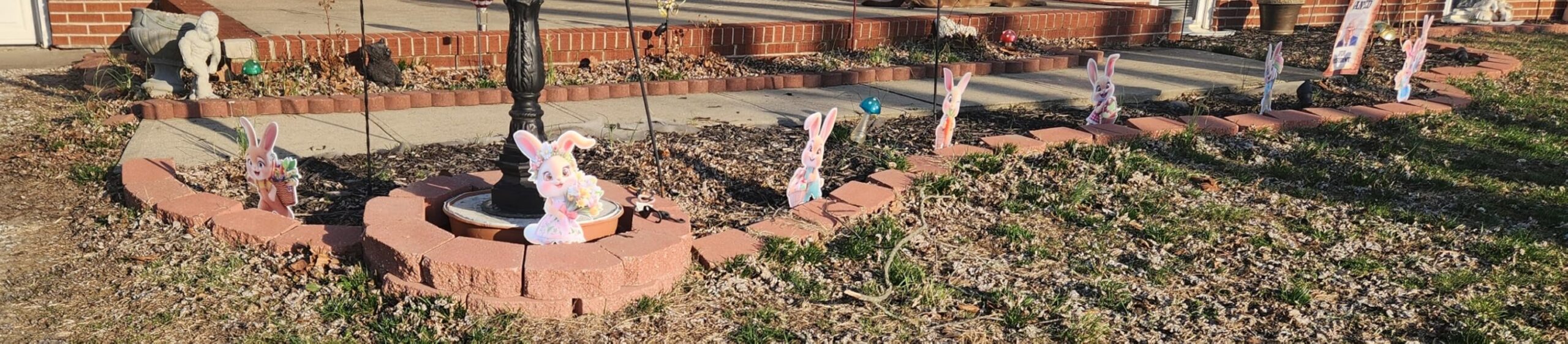 8 PCS Easter Yard Decorations Outdoor, Outside Decoration for Yard, Waterproof Bunny Decorations, Cute 3D Plastic Rabbit Yard Signs with Stakes, Easter Lawn Ornaments for Garden Lawn Patio Home Decor customer photo 2