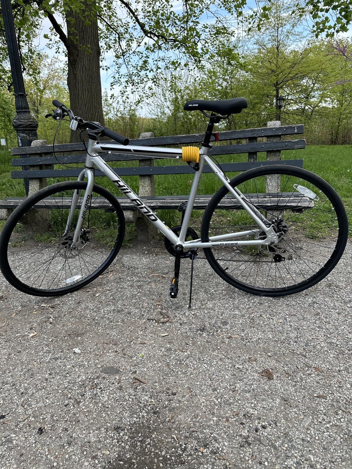 HILAND 700C Road Hybrid Bike, 7 speeds Bikes Urban City Commuter Bicycle with Disc Brake for Men Women Adult Comfortable Bicycle customer photo 2