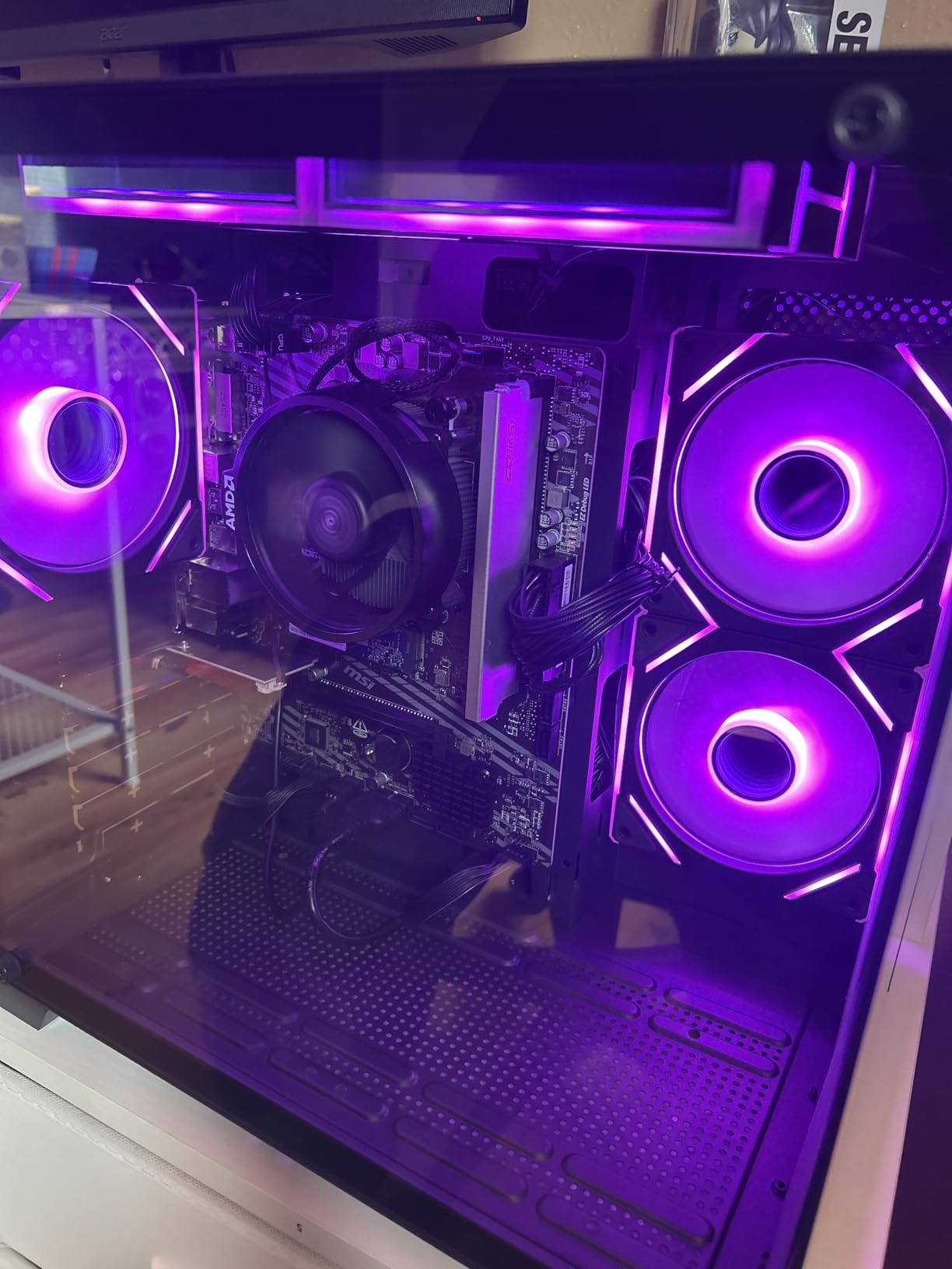 YAWYORE Gaming PC Desktop Computer AMD Ryzen 5 5600GT, 16GB DDR4 3200MHz, 1TB M.2 NVMe PCIe, 550W 80PLUS PSU, WiFi, Game Design Office Console, Sea View Room, Towers PC (Black) customer photo 1