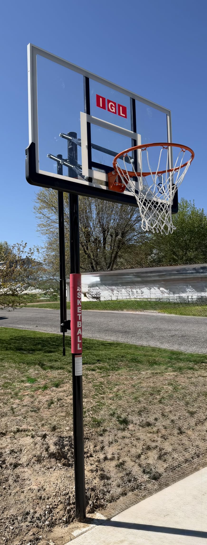IGL In ground Basketball Hoops Outdoor, 10ft Height Adjustable Basketball Goal In ground with Shatterproof Backboard and Pro-Style Rim customer photo 1