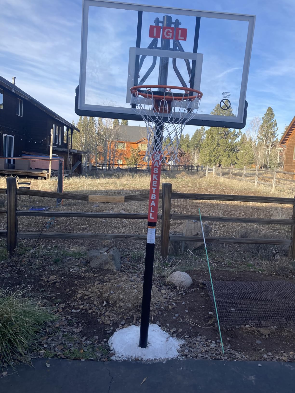 IGL In ground Basketball Hoops Outdoor, 10ft Height Adjustable Basketball Goal In ground with Shatterproof Backboard and Pro-Style Rim customer photo 2
