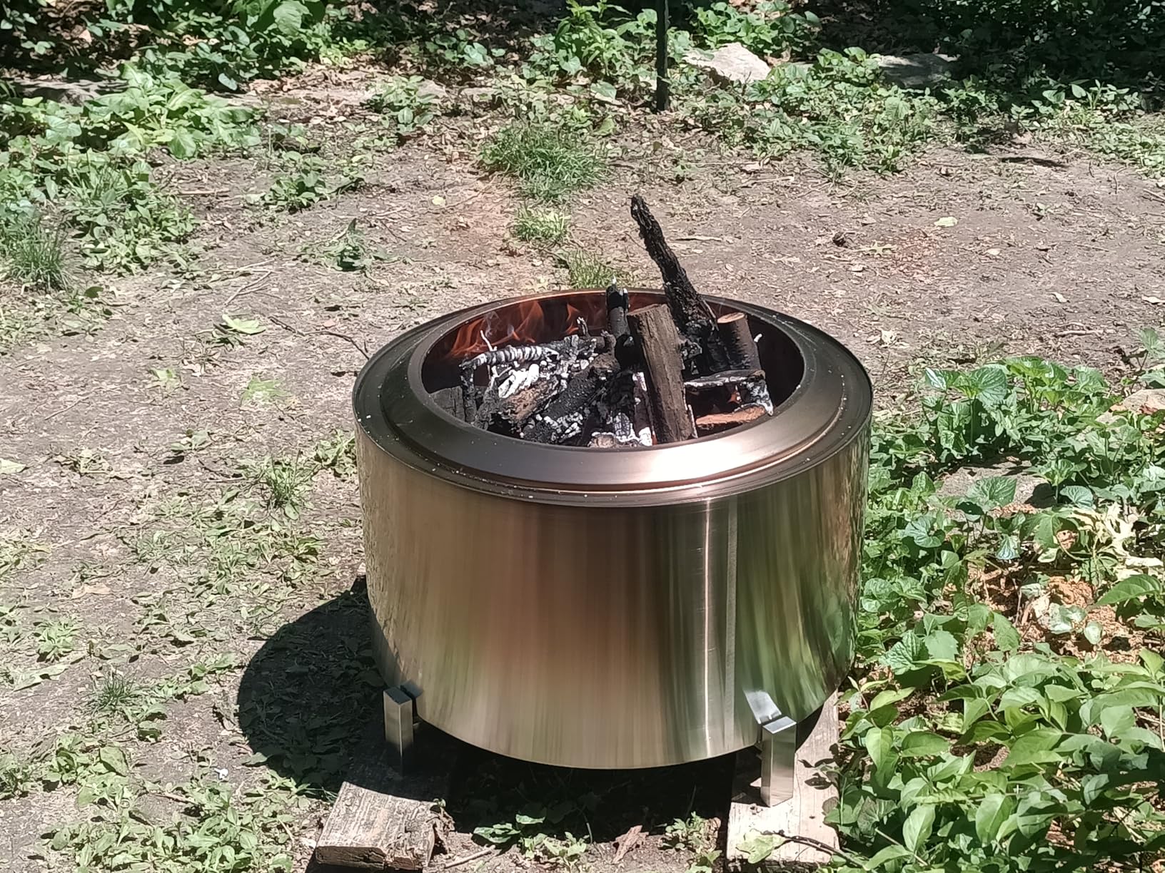 OutVue 27 inch Stainless Steel Smokeless Fire Pit, Outdoor Smokeless Firepit, Wood Burning Fire Pits for Camping, Bonfire, Low Smoke Firepit customer photo 2