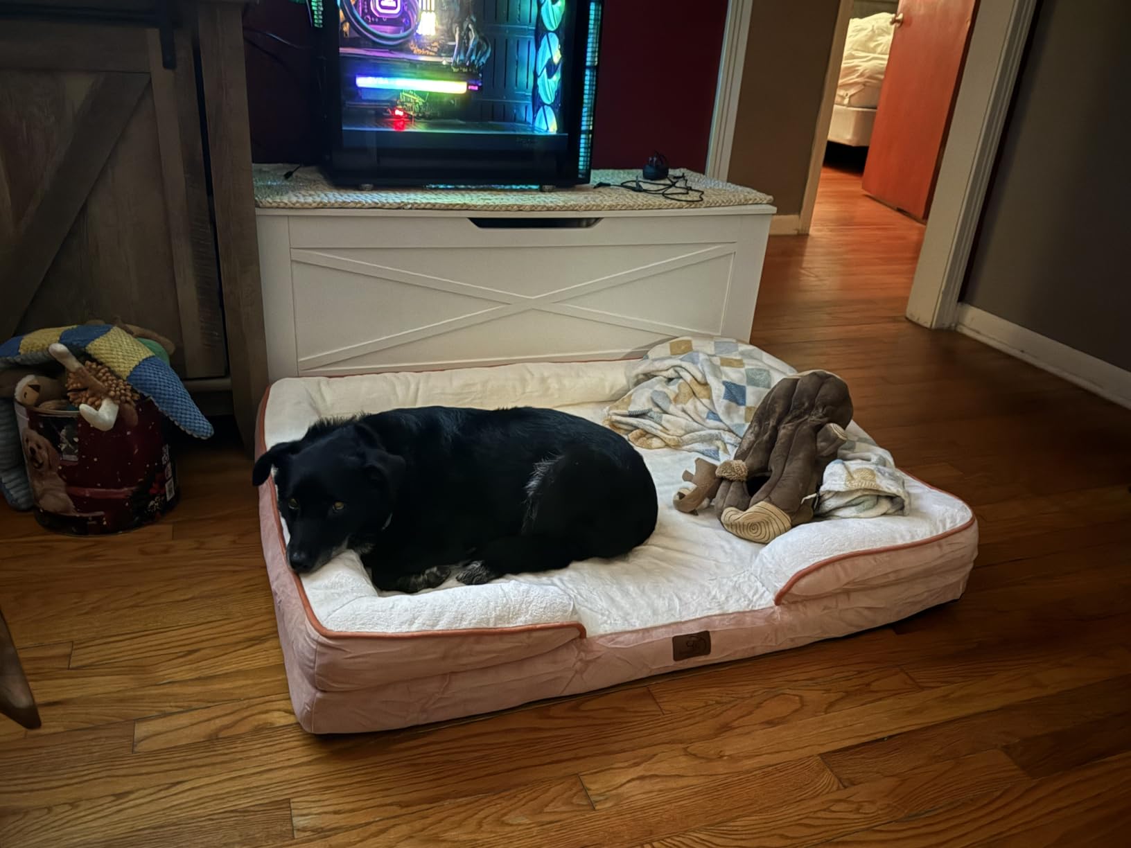 Bedsure Cooling Dog Beds Large Sized Dog - Orthopedic Large Dog Cooling Bed Washable, Dogs Couch Sofa with Waterproof Removable Cover, Pet Bed with Nonskid Bottom, Cooling Grey, 35
