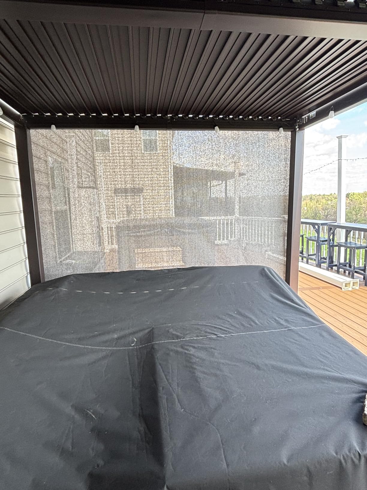PURPLE LEAF 10' x 12' Louvered Pergola Outdoor Adjustable Louvre Shade Modern Patio Aluminum Pergola with Retractable Roof for Deck Backyard Garden Hardtop Gazebo, Bronze customer photo 2
