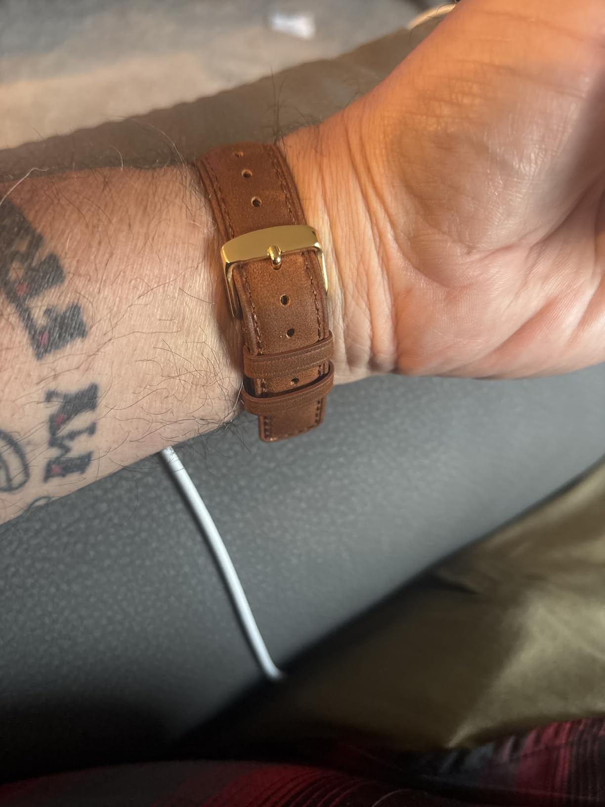 Quick Release Watch Band, Distressed Genuine Leather, Stainless Steel Buckle, Strap Width 18mm 19mm 20mm 22mm 24mm customer photo 2