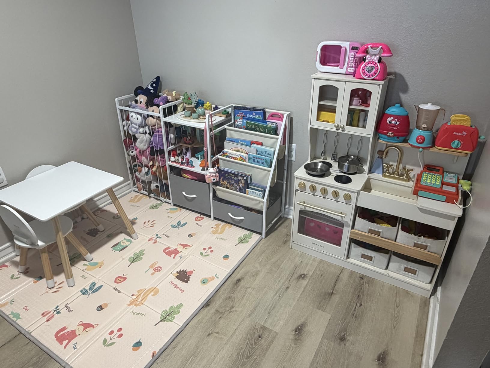 Kids Bookshelf and Toy Storage, Large 3 Tier Book Shelf for Kids Rooms, Sling Baby Bookcase with Stuffed Animal Storage, Toddler Montessori Bookshelf for Nursery, Playroom, Kindergarten customer photo 2