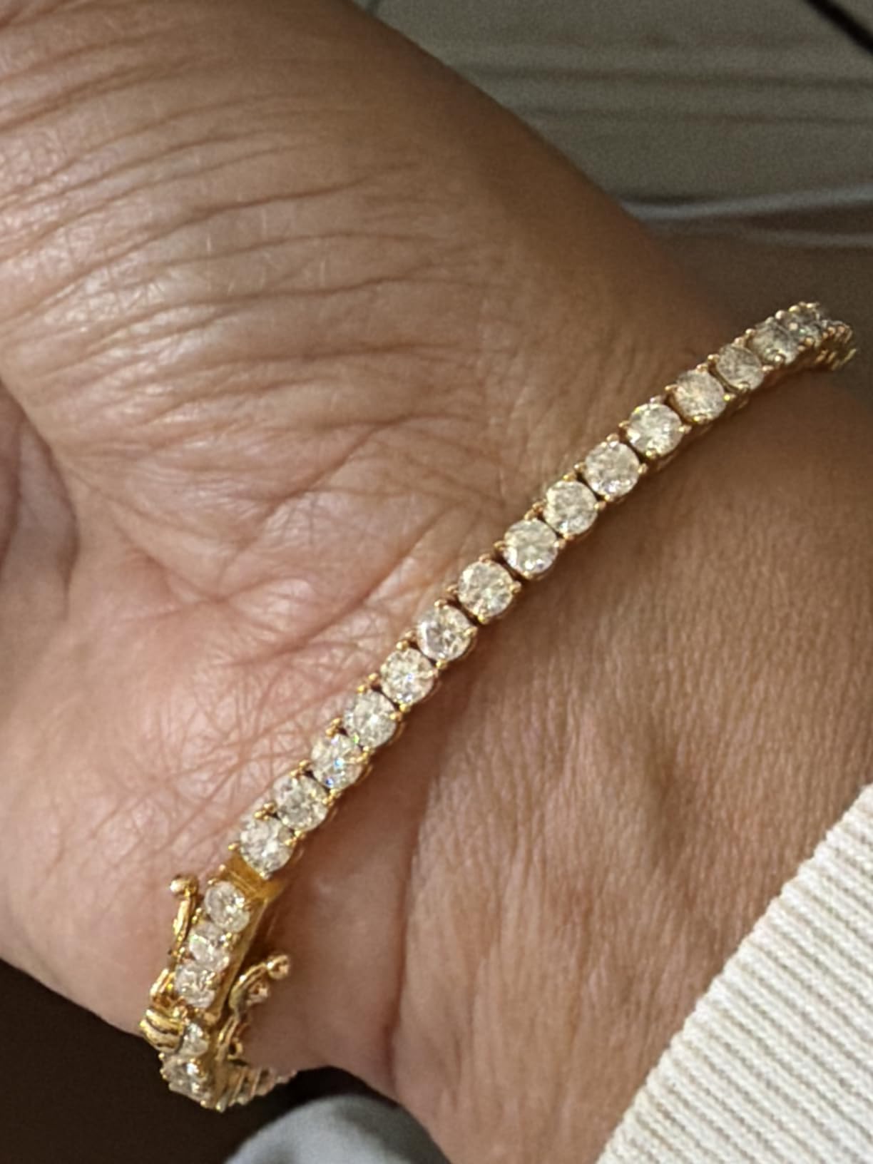 Moissanite Tennis Bracelet for Women Men White/Yellow Gold Plated S925 Sterling Silver D Color VVS1 Round Cut Moissanite Bracelets 3/4/5/6MM customer photo 1