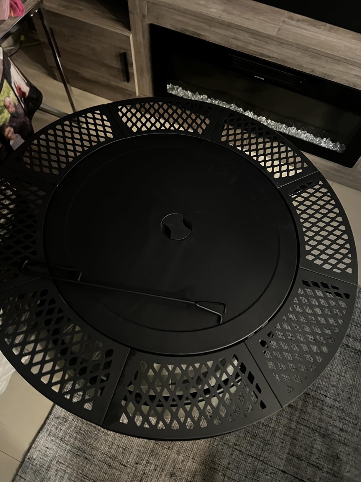 Panovue 47 Inch Outdoor Wood Burning Fire Pit with 2 Grills,Extra Large 3-in-1 Fire Pit with Metal Lid & Fire Poker, Heavy Duty BBQ Firepits for Outside, Backyard, Bonfire, Patio & Party customer photo 2