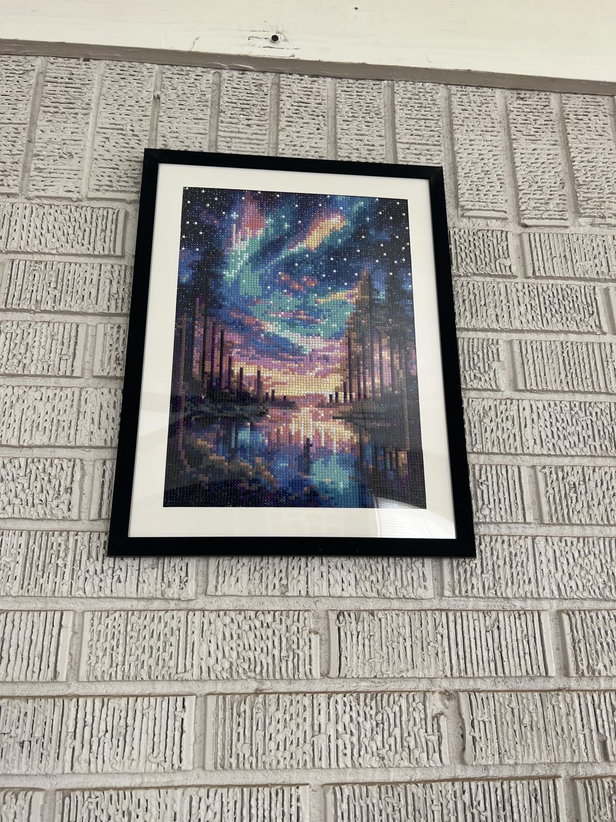 Offito Starry Sky Diamond Art Kits for Adults, 5D Aurora Lake Diamond Painting Kits, Fantastic Landscapes DIY Full Drill 12 x 16 Inch customer photo 2