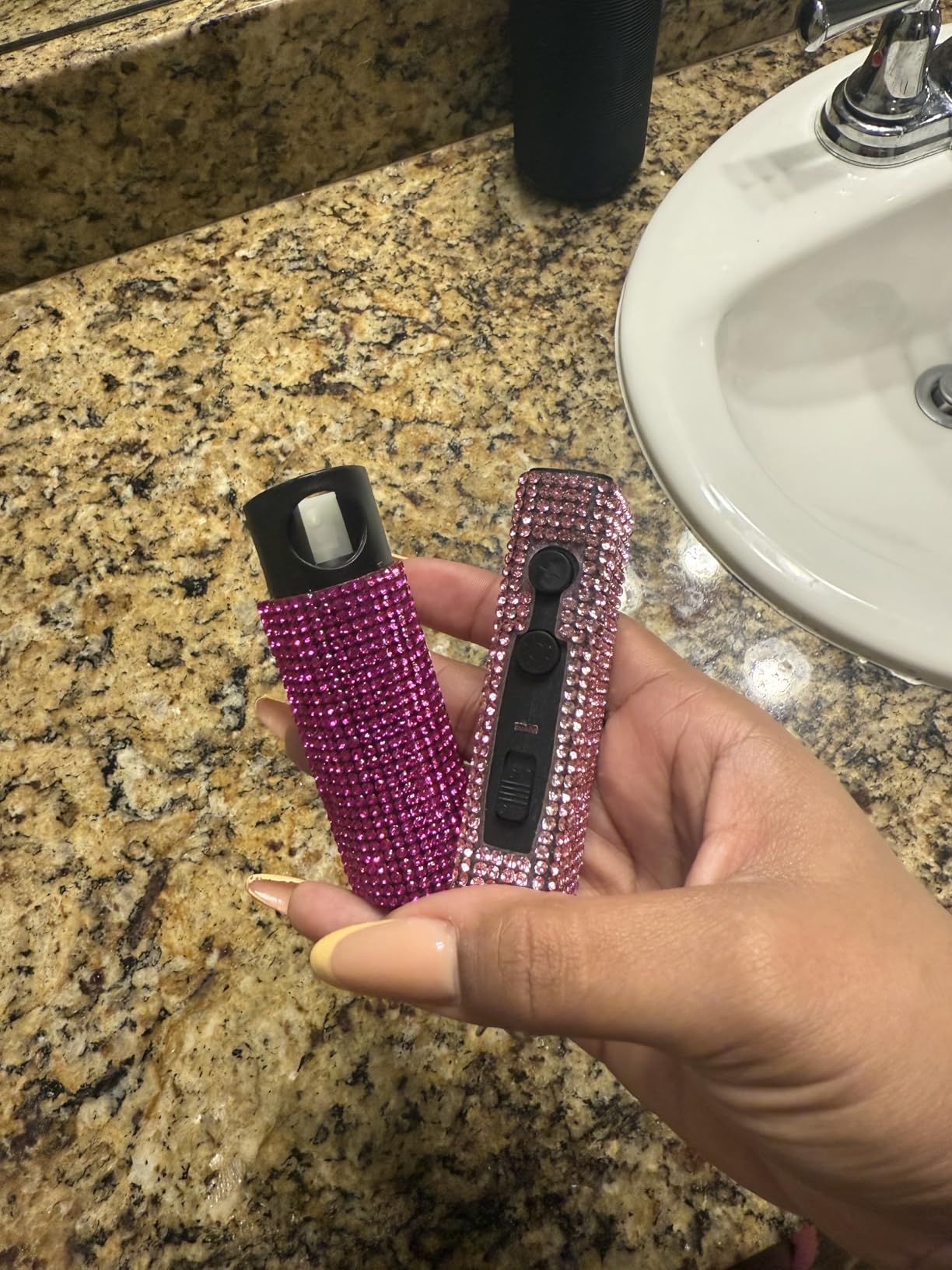 Guard Dog Security Bling It On Stun Gun and Pepper Spray for Self Defense, Fashionable Self-Defense Keychain Set for Women, Glow-in-The-Dark Actuator, 16-Ft Range, USB Rechargeable customer photo 2