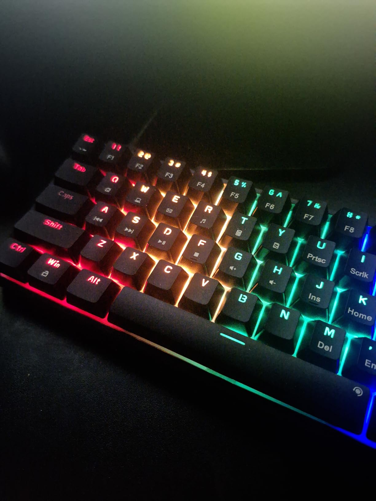 Newmen GM611 Mechanical Keyboard, Rainbow LED Backlit Gaming Wired Keyboards Compact Mini 61 Keys Portable 60 Percent Mechanical Keyboard with Black Keycaps, for Windows Laptop PC Linear Red Switches customer photo 2