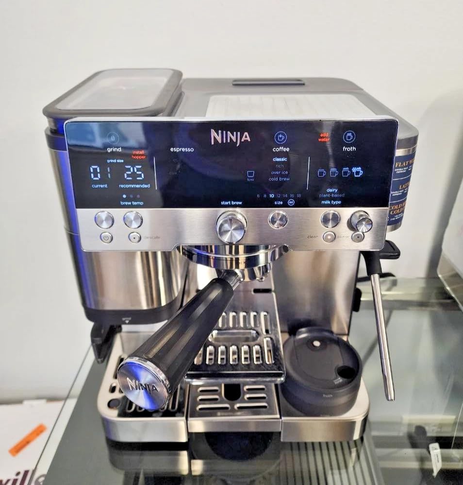 Ninja Luxe Cafe Premier 3-in-1 Espresso Machine, Drip Coffee, & Rapid Cold Brew | Built-in Coffee Grinder, Hands-Free Milk Frother, Assisted Tamper | Gunmetal | ES601GM customer photo 2