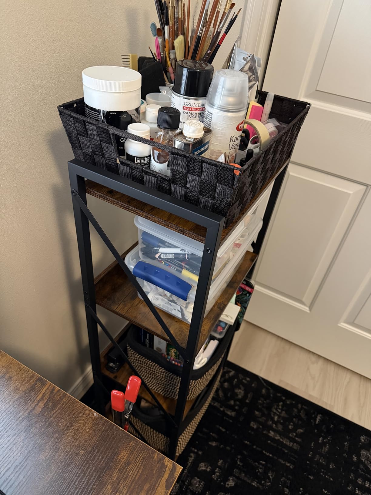 HOOBRO Bookshelf, 3-Tier Industrial Bookcase, Book Shelf Storage Organizer, Small Bookshelf with Metal Frame for Living Room, Bedroom, Home Office, Kitchen, Rustic Brown and Black BF71SJ01 customer photo 2