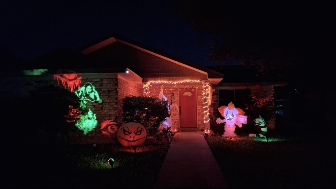 Halloween Projector Lights Outdoor - LED Rotating Skull & Ghost Projection Light customer photo 1
