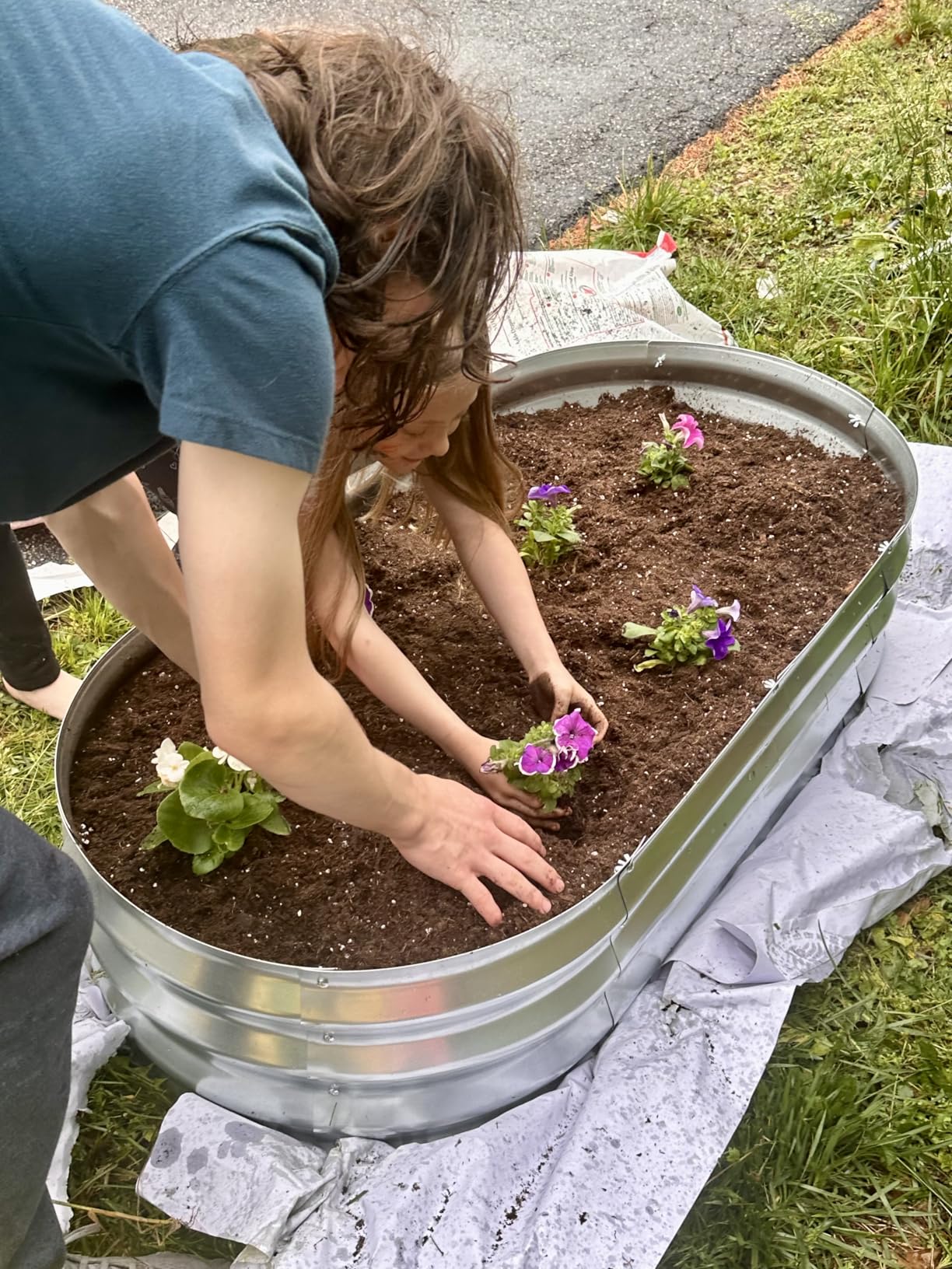Galvanized Raised Garden Bed Kit, Planter Garden Boxes Outdoor, Oval Large Metal for Vegetables Fruits, Flowers Planter Boxes, Easy Assembly Garden Bed Kit (Silver, 4×2×1FT (2-Pack)) customer photo 2
