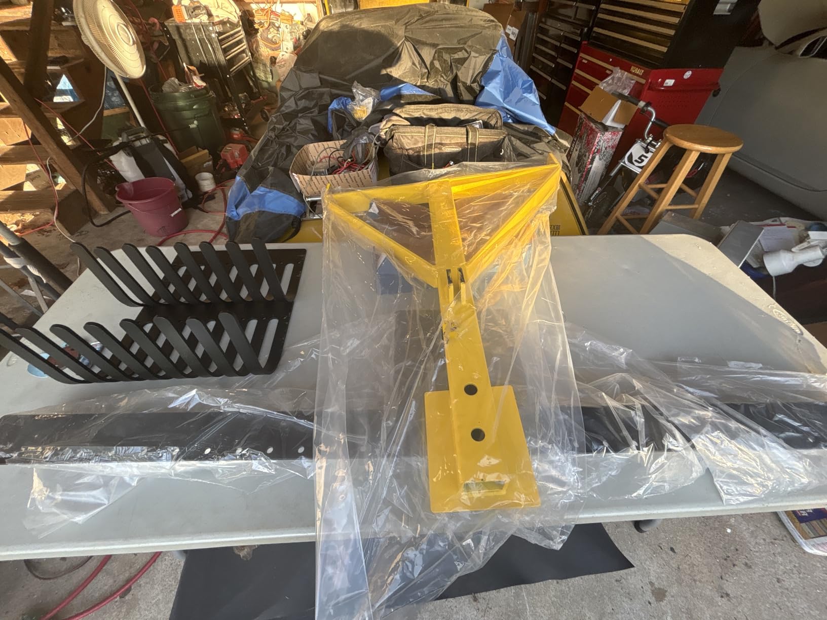 KUAFU 50 inch 3 Point Landscape Rock Rake for Category-0 Cat-0 Tractor with 360 Degree Rotation Replaceable Spring Tines and Pin Hitch Rock Attach Rake Tow Behind Dethatcher customer photo 1