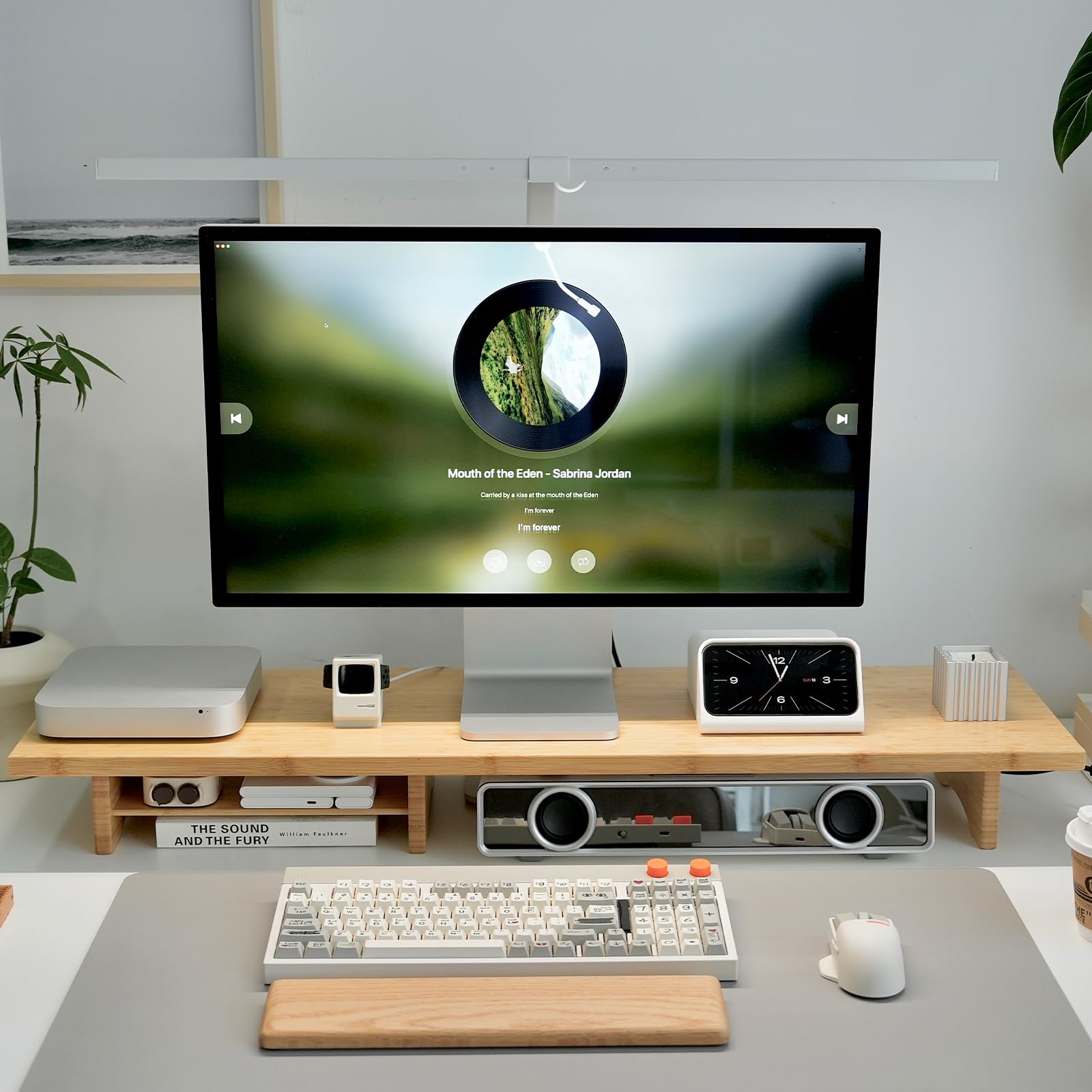 Bamboo Dual Monitor Stand Riser Natural, 2-Tier Desk Monitor Riser for 2 Monitors, Supports for PC Computer Monitor, Printer, Heavy TV Riser up to 300 lbs customer photo 1