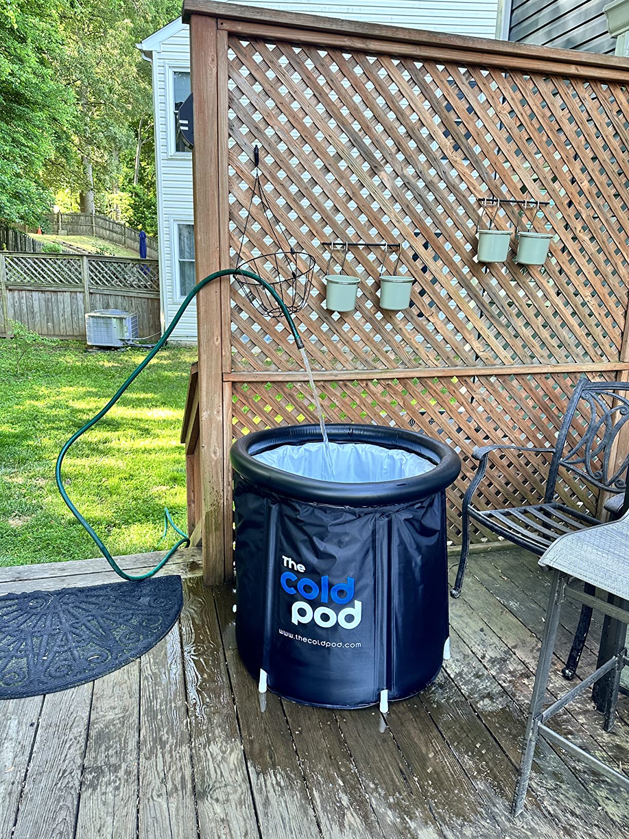 The Cold Pod Cold Plunge Tub: 116 Gal Round Tub with Full-Wrap UV-Reflective Insulation Cover Bundle for Indoor & Outdoors Use customer photo 1