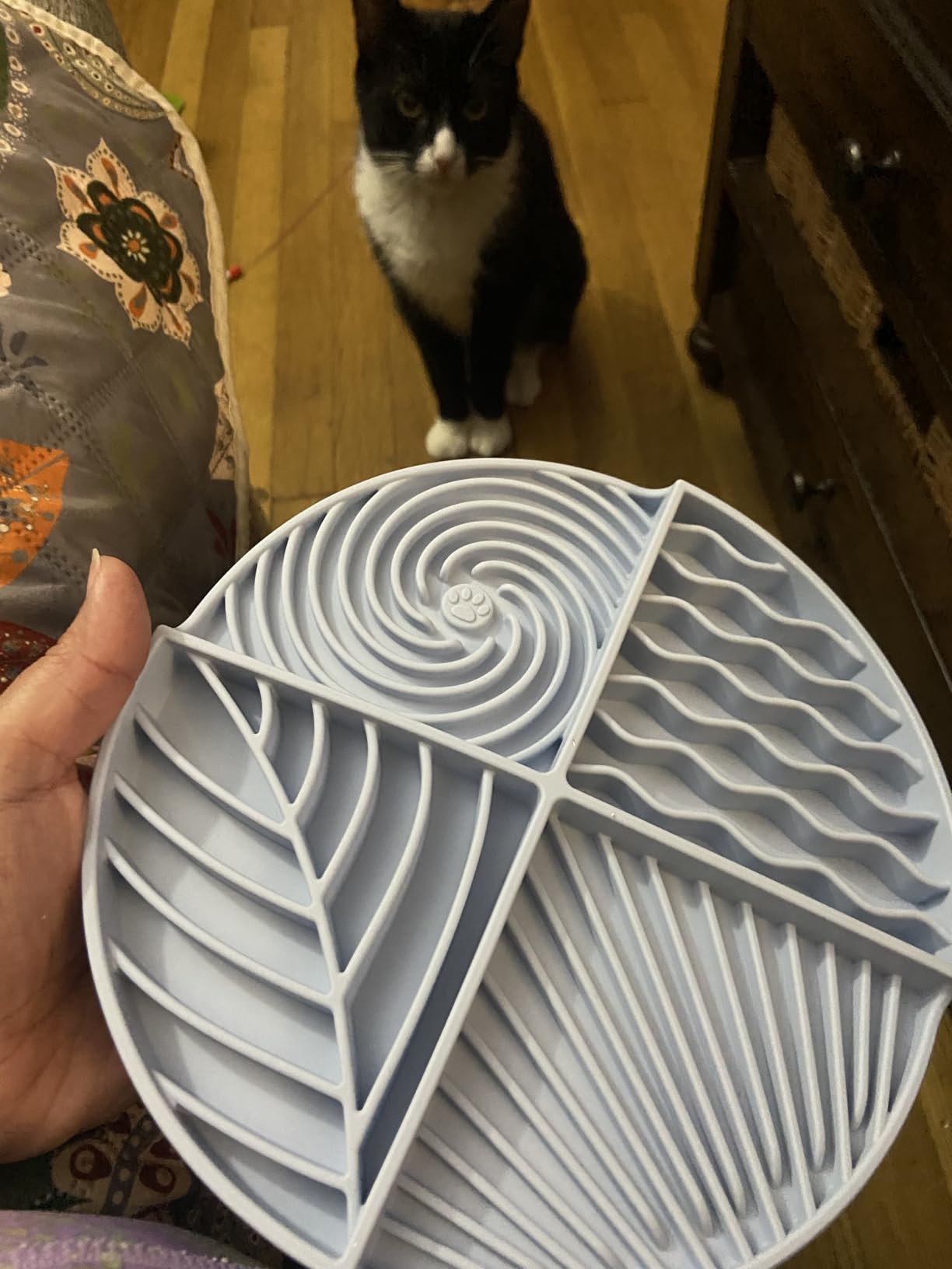 Awoo Paradise - Dog Lick Mat for Slow Feeding & Anxiety - Non-Slip Silicone Slow Feeder with Suction Cups - Dishwasher Safe Pet Dish for Grooming, Training, and Boredom Relief (Sage) customer photo 2