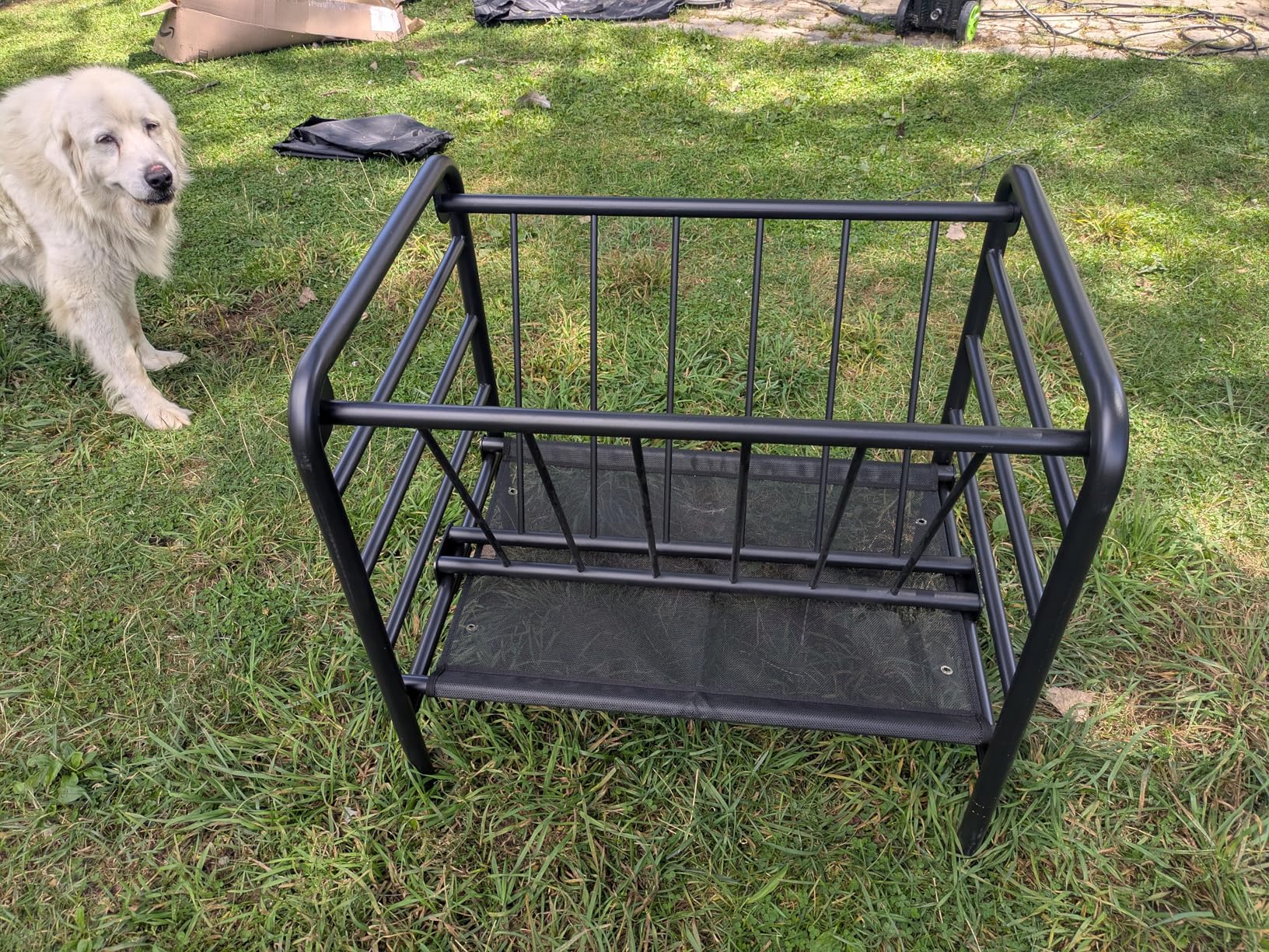 Mini Horse Hay Feeder, Heavy Duty Livestock Feeder, 35 Gallon Pasture Feeder, Metal Hay Feeder for Ponies, Goats and Sheep for Hay Feeding customer photo 2