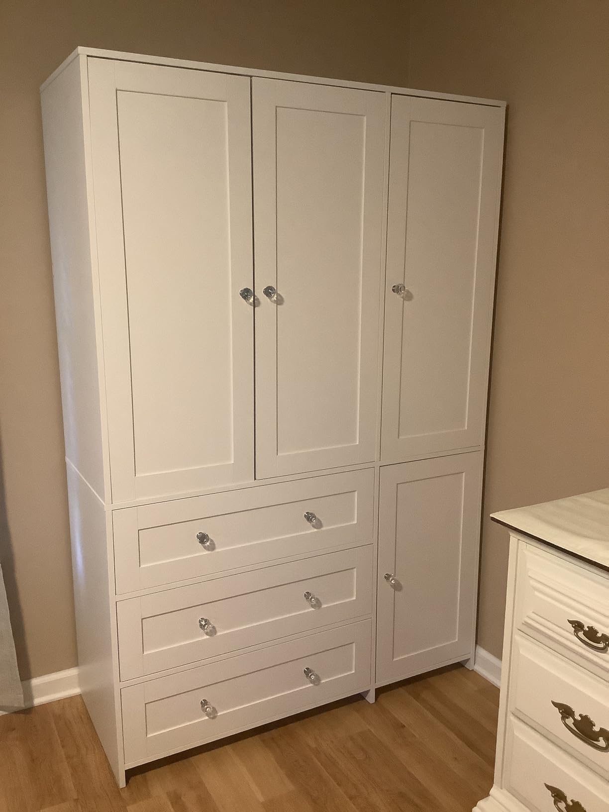VOWNER Armoire Wardrobe Closet with Drawers and Mirror, 71
