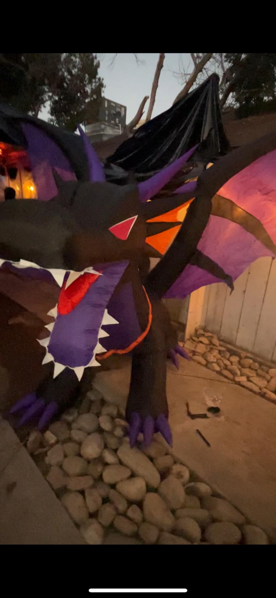 Skirfy 11FT Halloween Inflatable Dragon Decorations, Outdoor Large Scary Blow Up Dragon with LED Lights customer photo 2