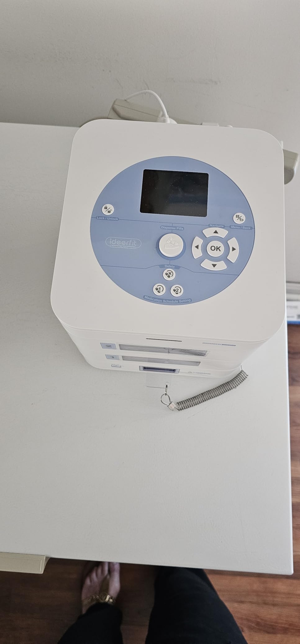 28-Day(1X) Automatic Pill Dispenser (Expandable Tray) - App & On-Device Setup by Family, LCD Display, Digital Lock, Sound & Light Alerts - Safe Medication Organizer for Dementia Seniors (2-Tray, White) customer photo 2