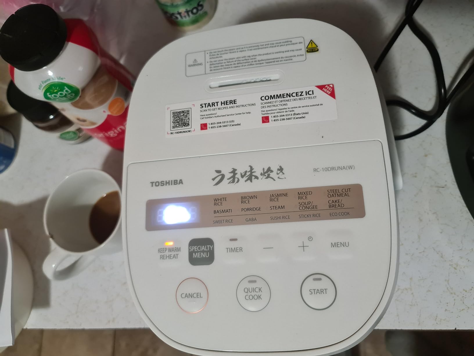 TOSHIBA OriginTaste Rice Cooker 5.5-Cup Uncooked, Fuzzy Logic, 15-in-1 Functions, Digital Display, Delay Timer, Keep Warm, Nonstick Inner Pot, White customer photo 2