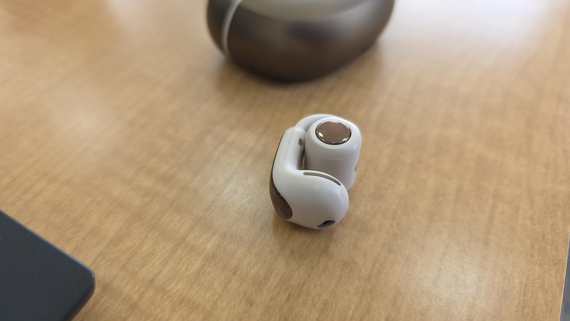 Bose Ultra Open Earbuds - Bluetooth Open Ear Earbuds with OpenAudio for Awareness, Clip-On Design for Comfort, Water Resistant, Up to 48 Hrs of Playtime, Driftwood Sand customer photo 1