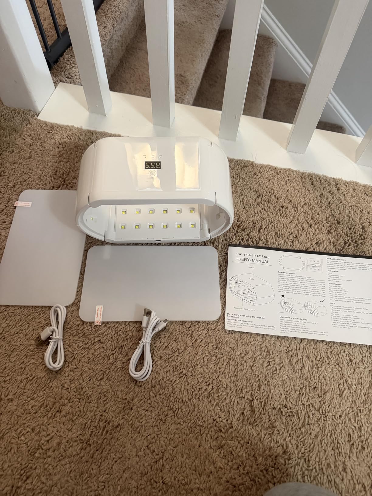 UV Light for Resin - 48W 48 LEDs Large Double-Sided 360° Lamp, 365-405nm, 1-10min Timer, 2 Heat-Resist PC Boards&2 USB Cables, for Molds, Jewelry, Crafts & Batch Curing - for Beginners, DIYers & Pros customer photo 1
