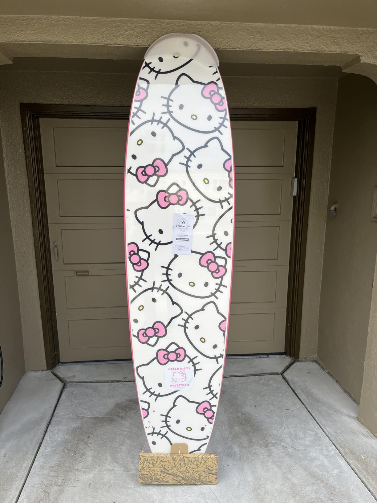 Hello Kitty 8ft Surfboard by Wavestorm | Graphic top Deck with high Density Slick Bottom | for Kids and Adults | Foam Construction with Accessories | Includes Basic Leash customer photo 2