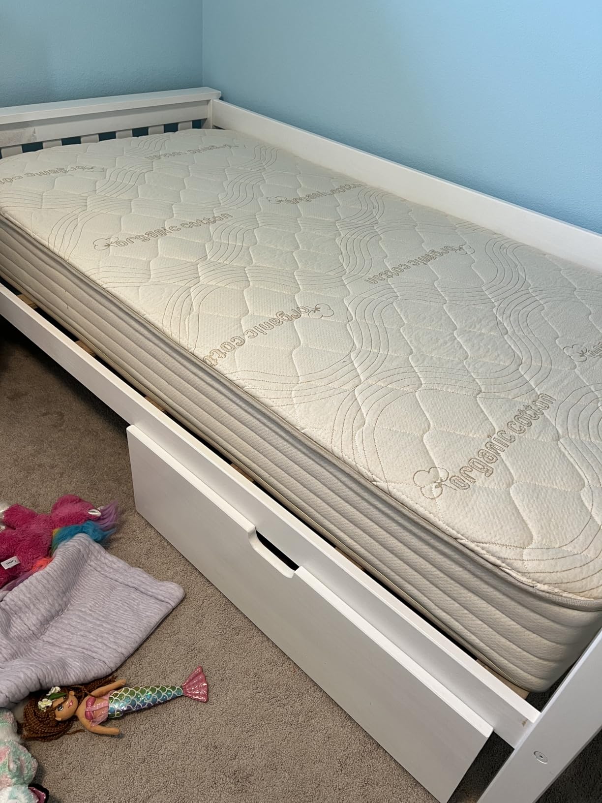 All Natural Mattress (100% Organic Cotton, & Wool, Made in The USA) Non Toxic, Fiberglass Free Hybrid Pocket Coil and Plush Foam Bed in A Box Medium Soft - Full, 11