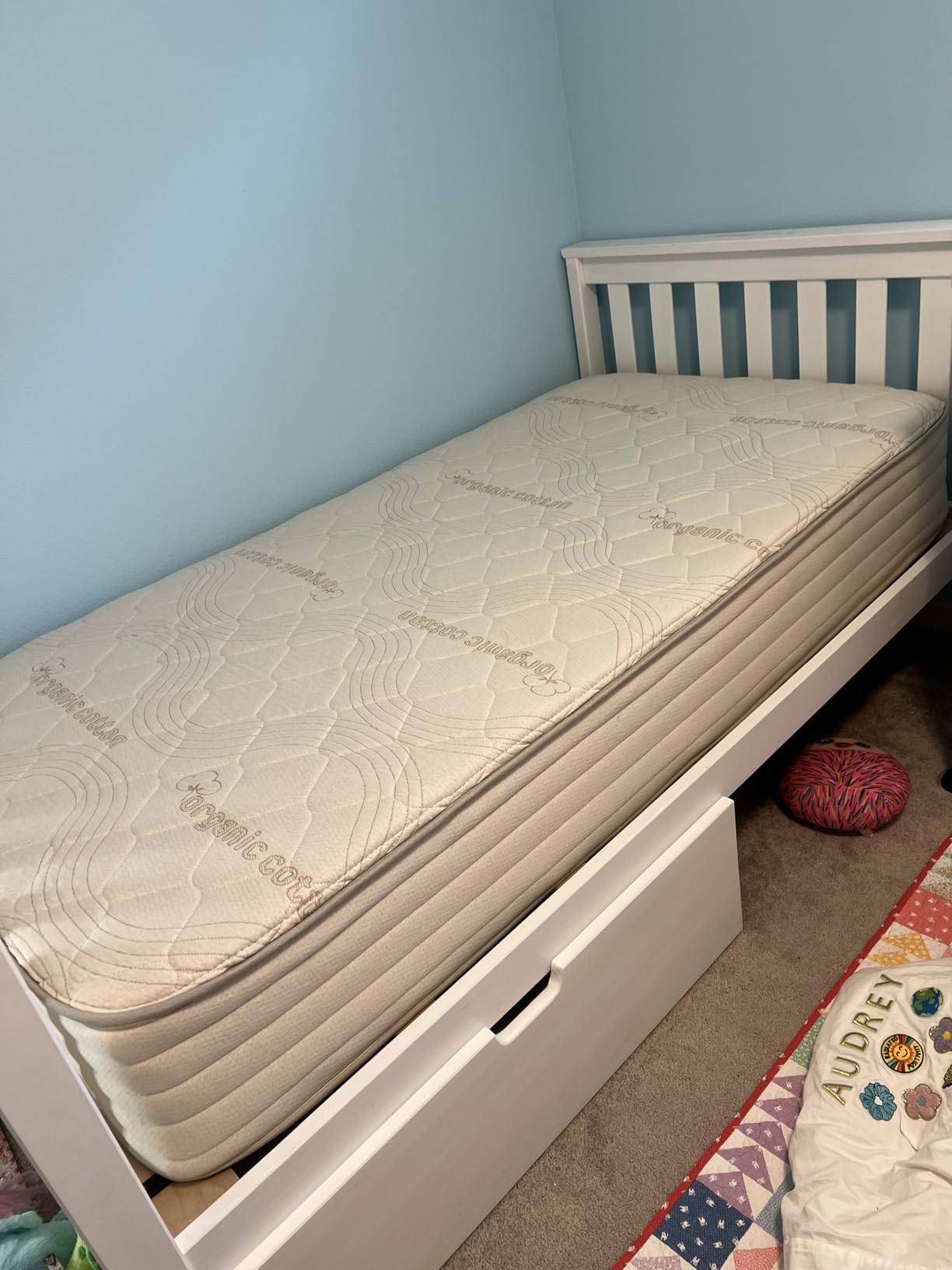 All Natural Mattress (100% Organic Cotton, & Wool, Made in The USA) Non Toxic, Fiberglass Free Hybrid Pocket Coil and Plush Foam Bed in A Box Medium Soft - Full, 11
