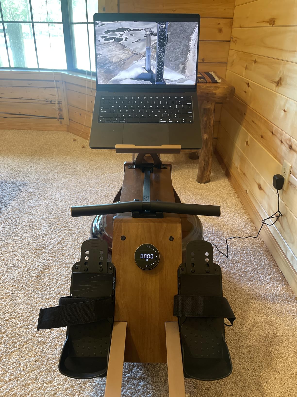 Water Rowing Machine for Home Use, WENOKER Wooden Foldable Rower Machine with Dedicated Monitor & Bluetooth APP, Large Water Tank & Comfortable Seat for Immersive Water Rower, 350LBS Weight Capacity customer photo 2