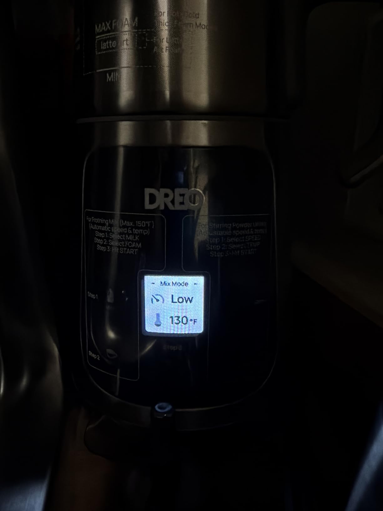 DREO Milk Frother, All-in-1 Electric Foam Maker for Coffee, 15oz/450ml Automatic Foam Frother for Latte Art-level Microfoam, 30+ Drinks, Easy to Clean, Dishwasher Safe, LED display customer photo 2