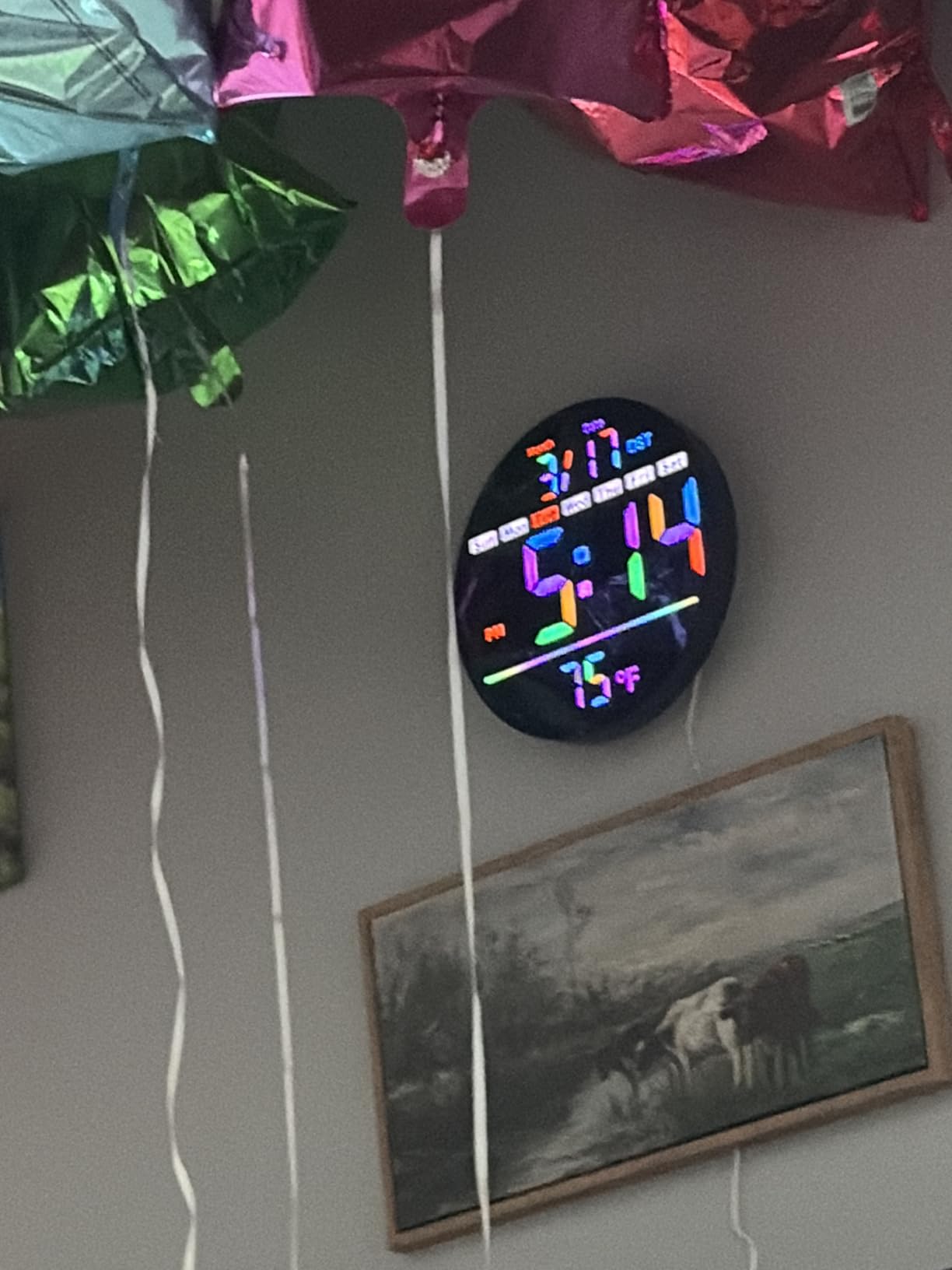 Maxstar LED Digital Wall Clock with Timer, Seconds, Temperature, Date, DST, Nightlight, RGB Color, Alarm Clock, 5-Level Display Brightness, Digital Clock Timer for Classroom, Bedroom, Garage, Gym customer photo 2