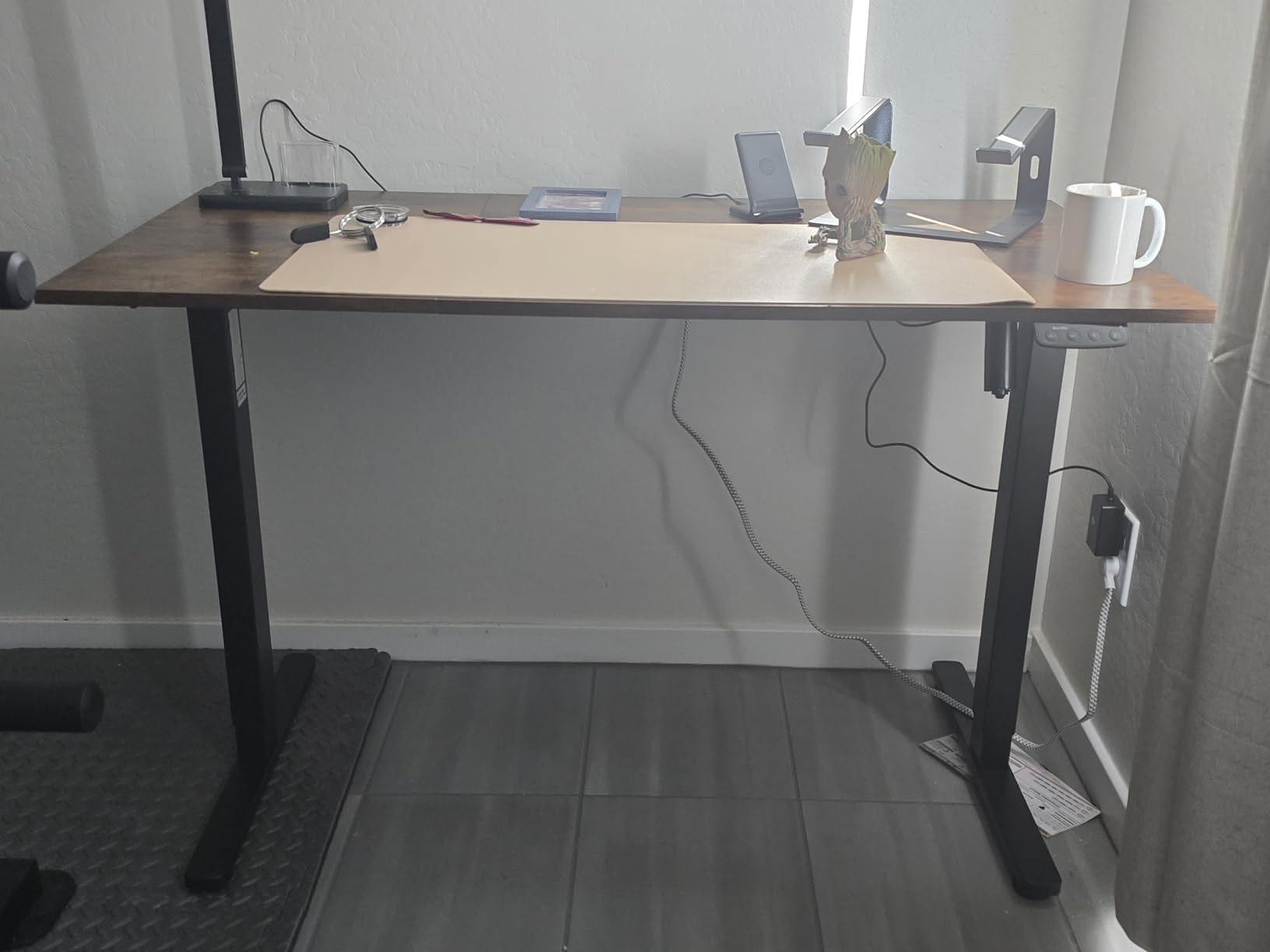 Acrolix Electric Standing Desk, Height Adjustable Home Office Desk with Memory Presets and Cable Management, Rustic Brown Sit Stand Desk for Work from Home, Ergonomic Computer Desk (48 x 24 Inch) customer photo 2