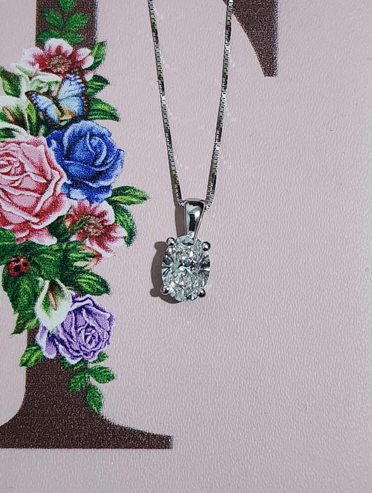 Belacqua Lab Grown Diamond Pendant Necklace in 14K White or Yellow Gold, Round,Oval,Princess and Emerald Cuts, 1/2 to 3 Carat, IGI Certified, E-F Color, VS Clarity, Jewelry for Women,Gift Box Included customer photo 1
