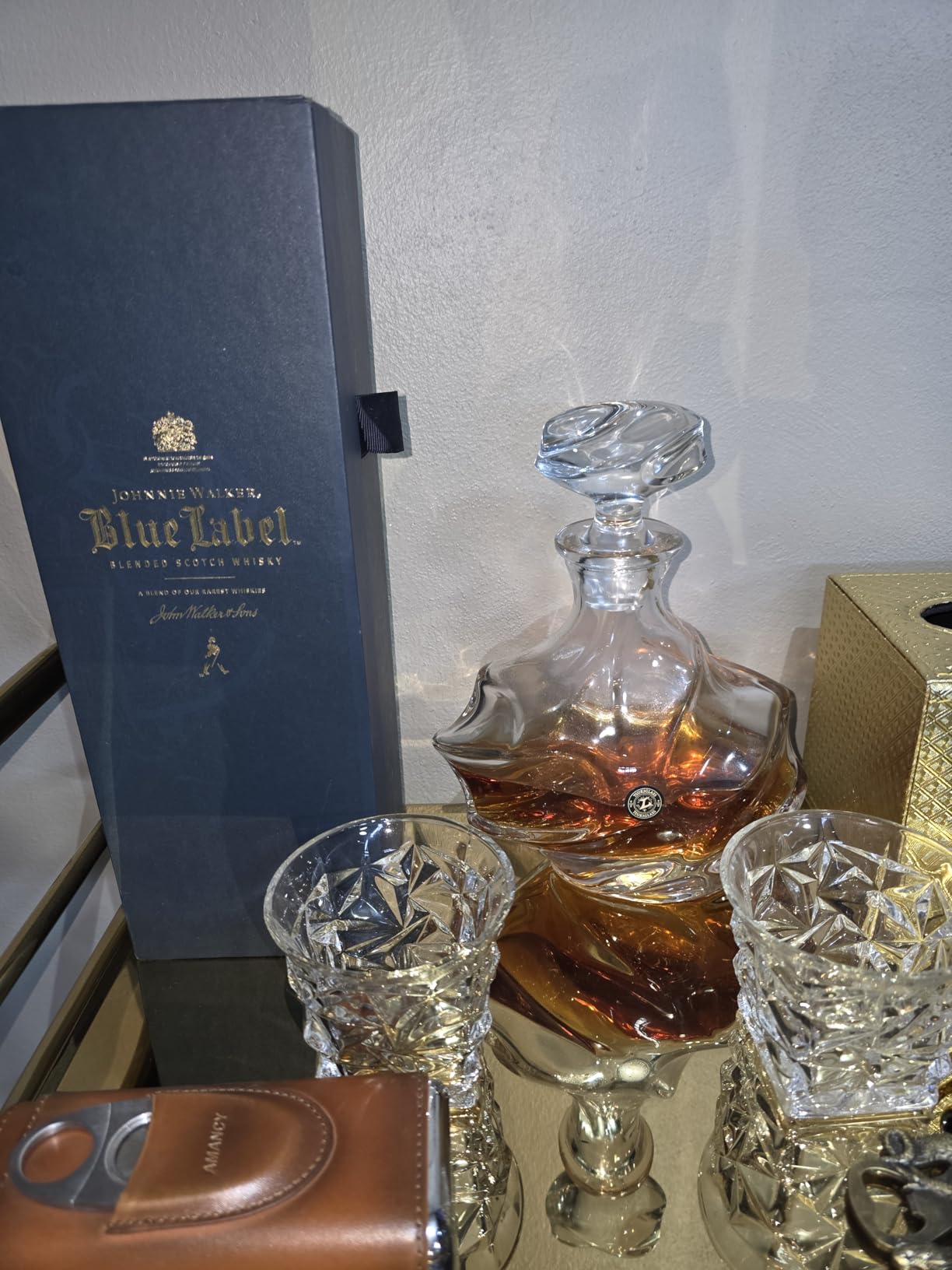 TsukiGlass Storm Japanese Crystal Whisky Decanter - 100% Ultra Clarity Lead-Free Crystal - 750ml Elegant Liquor Carafe for Whiskey, Scotch, Bourbon & Spirits customer photo 2