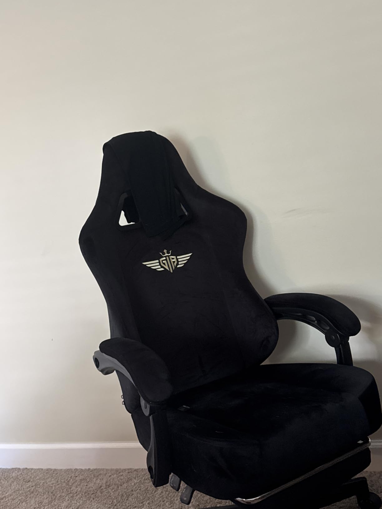 GTPLAYER Gaming Chair Fabric with Pocket Spring Cushion, Big and Tall Gamings Chairs 350LBS High Back Computer Chair with Footrest for Adults Lumbar Support Swivel Game Chair for Office Light Black customer photo 1